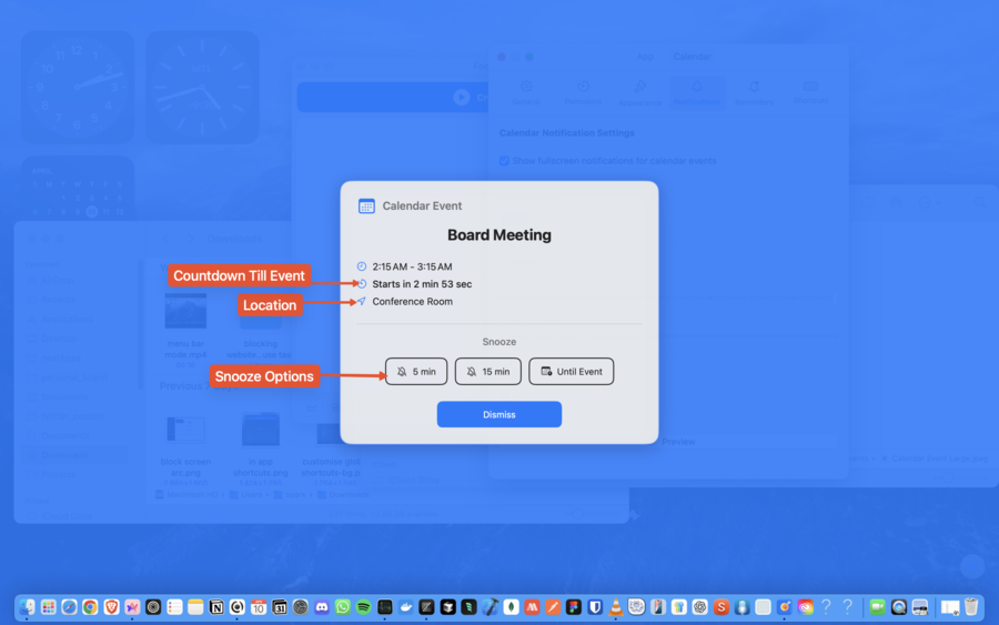 Fullscreen Meeting Alerts
